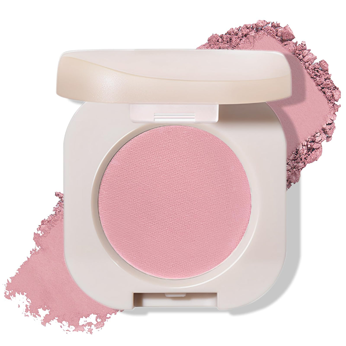 Erinde Single Matte Eyeshadow, Velvet Pink Eye Shadow Palette, Ultra-fine Lightweight Powder, Multiuse Blendable Eyeshadow and Blush Makeup, Korean Eyes Makeup, 02 Half Pink