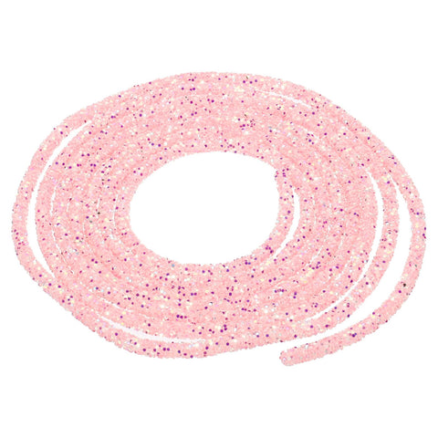 MECCANIXITY 5 Yard 6mm 0.24 inch Glitter Sequins Rope Sequins Rhinestone Tube Cord for DIY Wedding Dresses Costume Clothing Shoes Jewelry Accessory Clear Light Pink
