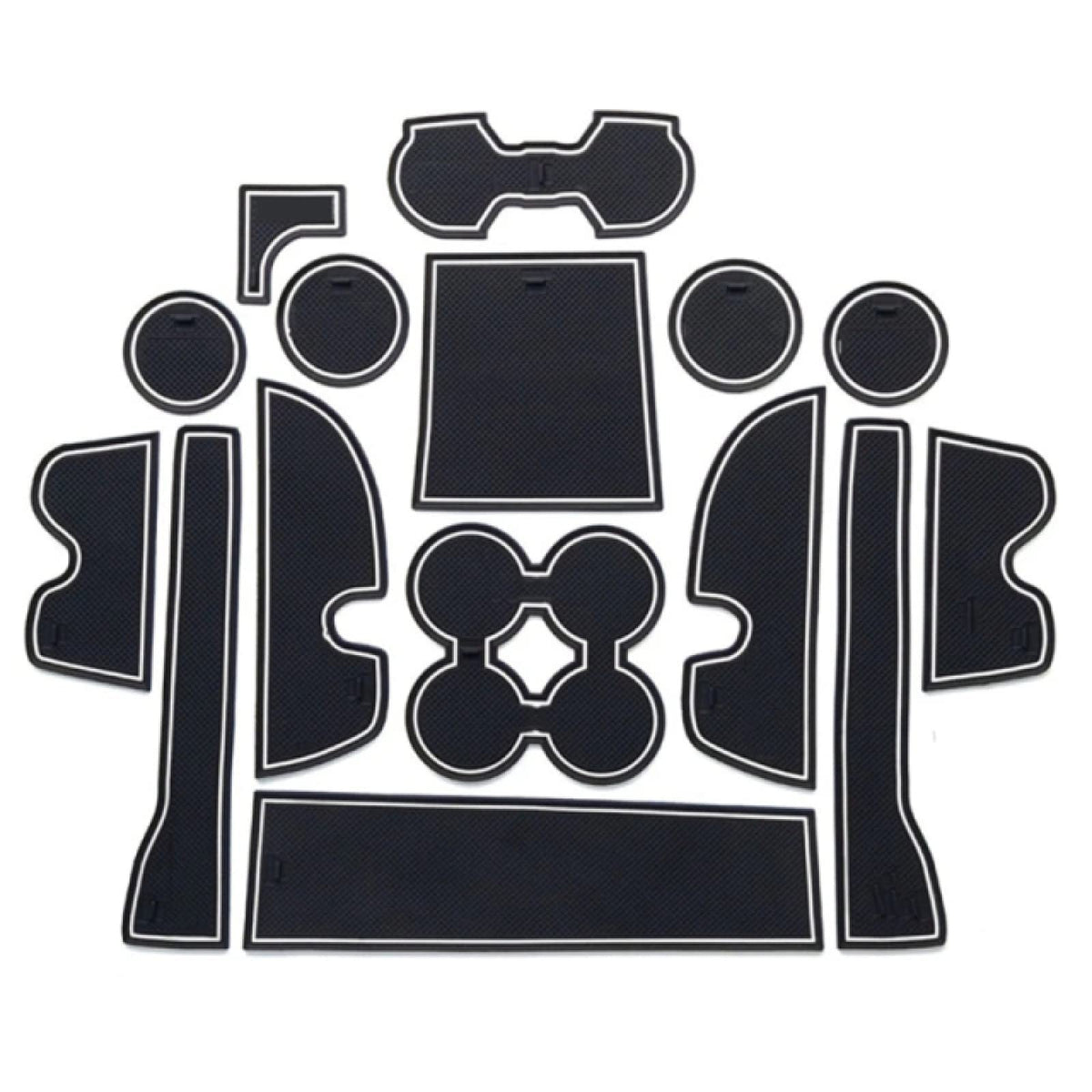 Anti-Slip Car Rubber Mats for Toyota Land Cruiser Prado 150 Series Facelift LC150 J150, Door Slot Pad Floor Carpet Centre Console Mats, Drink Holder Mats Storage Box Mats, Car Interior Accessories