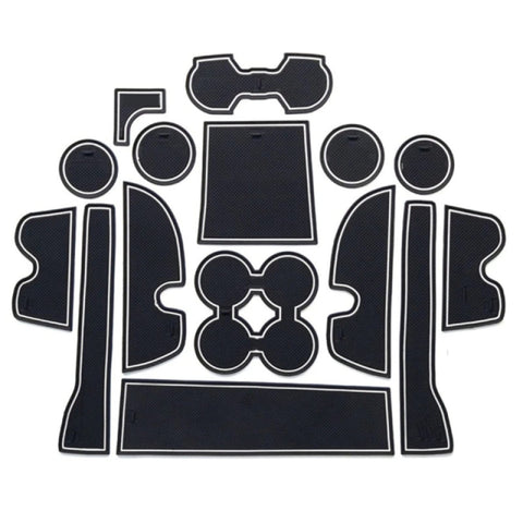 Anti-Slip Car Rubber Mats for Toyota Land Cruiser Prado 150 Series Facelift LC150 J150, Door Slot Pad Floor Carpet Centre Console Mats, Drink Holder Mats Storage Box Mats, Car Interior Accessories