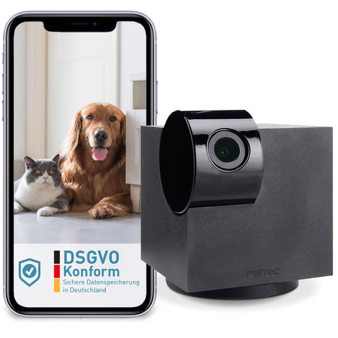 PetTec Cam Snoop Cube, App Driven Pet Smart Camera with Noise Detection, Full HD 1080p, 360Â° View, Microphone & Speakers, for IOS & Android
