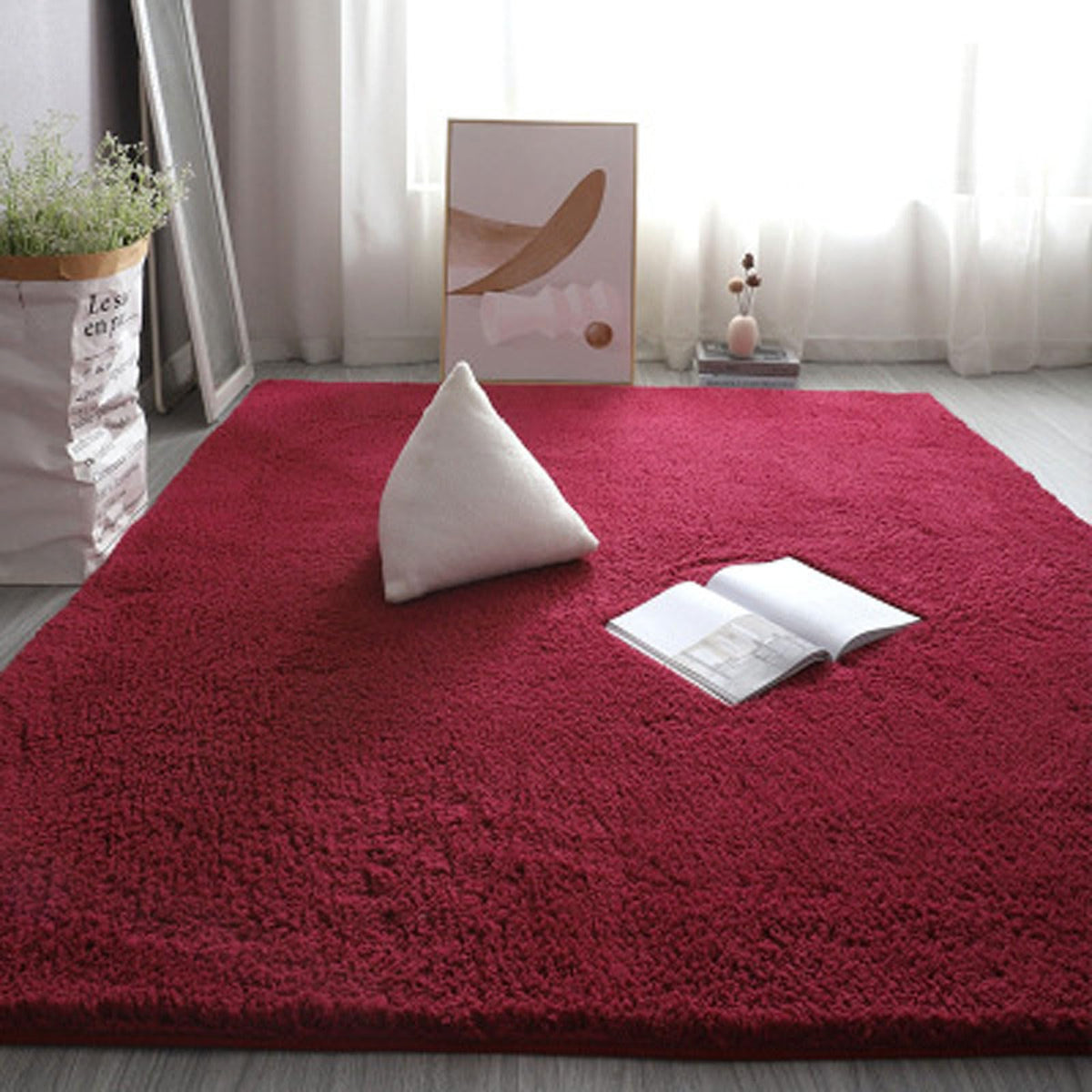 Bedroom Soft Pile Rug Carpets Fluffy Bedroom Carpet Decorative Rug | Washable Long Plush Rugs Living Room Shaggy Anti-Skid Comfortable Large Rugs Comfortable Floor Mat For Bedroom Area Rooms