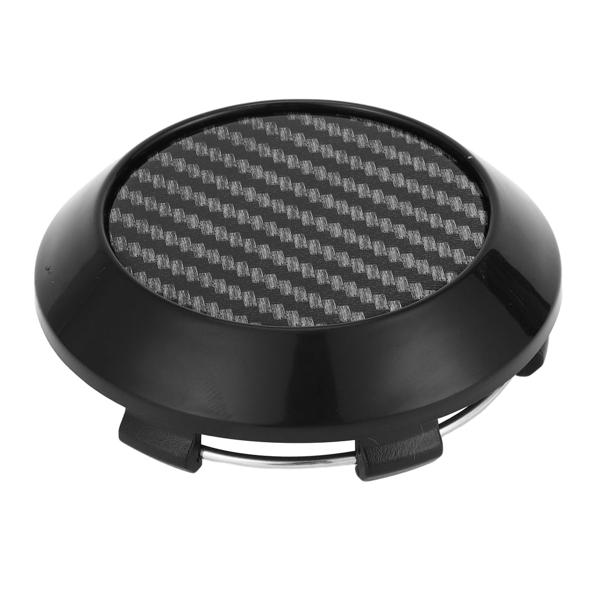 A ABSOPRO Wheel Center Caps Hub Caps Rim Center Caps OD: 70mm/2.76" Wheel Caps Hubcap Plastic Black 1Pc for Ford for BMW with Black Carbon Fiber Pattern Sticker