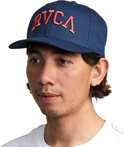 RVCA Mens Snapback Hats - Arched Snapback (Moody Blue, One Size)