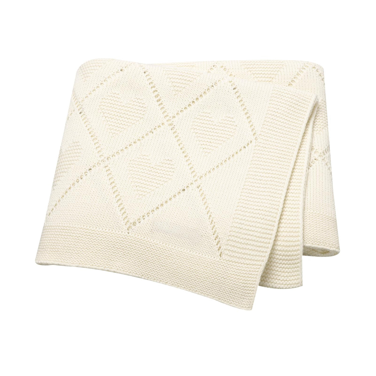 Hadetoto Baby Blanket 100% Cotton Baby Cellular Blanket - Ivory