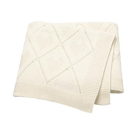 Hadetoto Baby Blanket 100% Cotton Baby Cellular Blanket - Ivory