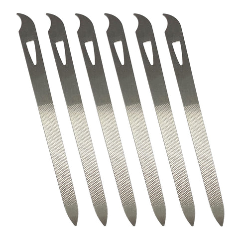Nail Files for Natural Nails (6 Pack), Metal Nail File 5.5’’ Stainless Steel Thin Durable Nail Filer with Curved Sharp Pointed Tip Double Sided Manicure Pedicure Toenails Tools