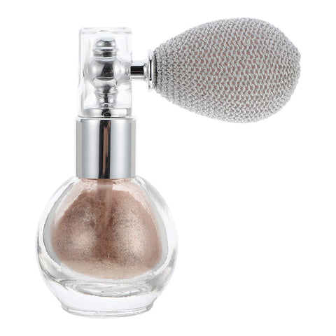 Lurrose Glitter Powder Spray Women Makeup Body Hair Highlighter Sprayer Sparkle Shimmer Powder Makeup Body Dust Glitter Champagne