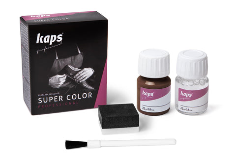 Dye With Primer For Natural And Synthetic Leather Shoes, Kaps Super Color And Preparer, 175 - Deer, 25ml - 0.85 fl. Oz.