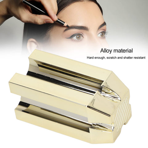 4 in 1 Eyebrow Pencil Sharpener, Multifunctional Gold Eyebrow Cosmetic Sharpening Auxiliary Tool