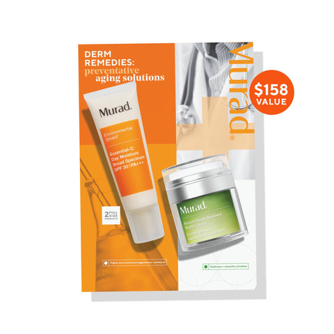 Murad Preventative Aging Solutions Value Set - 2-Piece Full Size Set ($158 Value) - Anti-Aging Skincare Set - Essential-C Day Moisture SPF 30 1.7Fl Oz, Retinol Youth Renewal Night Cream 1.7Fl Oz