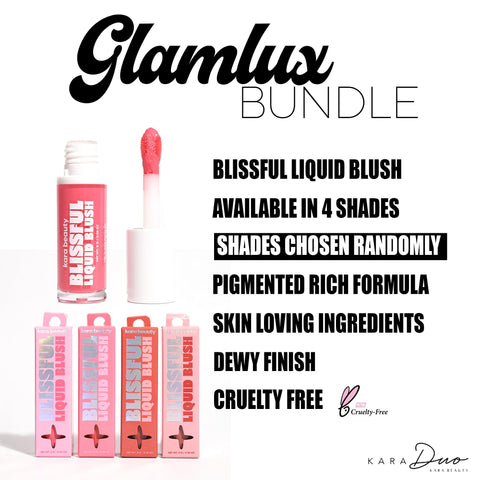 Glam Lux Beauty Bundle Pink Tumbler Gift Set The Creme Shop X Hello Kitty Lash Luv Mascara Super Volume Lengthening & Blissful Liquid Blush