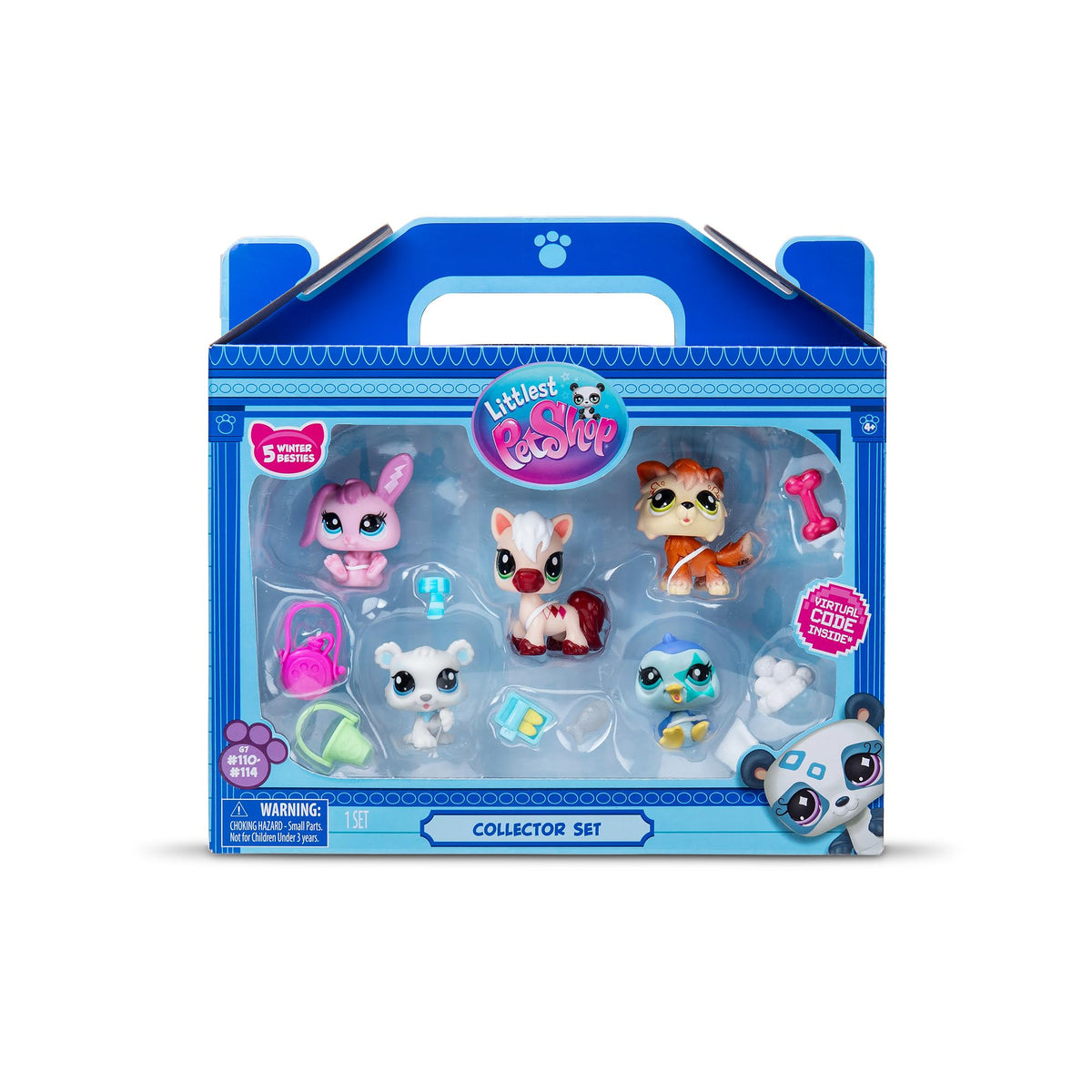 BANDAI Littlest Pet Shop Series 2 Collectors 5 Pack Winter Besties | The Pack Contains 5 LPS Mini Pet Toys 7 Accessories 1 Collector Card and 1 Virtual Code | Collectable Toys for Girls and Boys