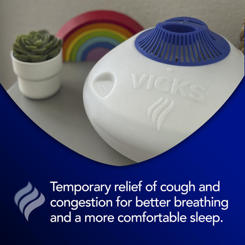 Vicks Warm Steam Vaporizer, Small to Medium Rooms, 1.5 Gallon Tank - Warm Mist Humidifier for Baby and Kids Rooms with Night Light, Works with Vicks VapoPads and VapoSteam
