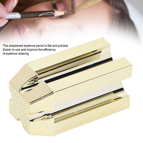 4 in 1 Eyebrow Pencil Sharpener, Multifunctional Gold Eyebrow Cosmetic Sharpening Auxiliary Tool
