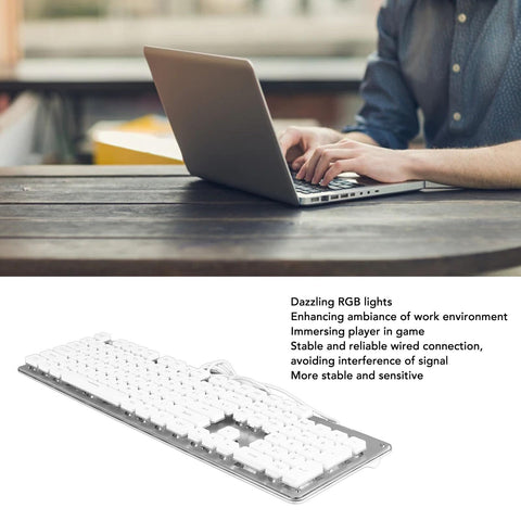 Gaming Keyboard Mouse Set, RGB Lights, Stable Wired Connection, Mechanical Feel Keys, for PC Computer Office Work Home Entertainment