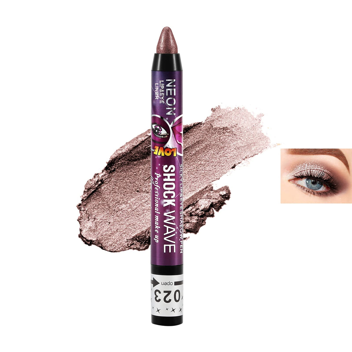 Boobeen Shimmer Eyeshadow Stick, Cream Eye Shadow Pencil Waterproof, Eyeshadow Crayon Pen Eye Brightener Stick for Eyes Highlighter