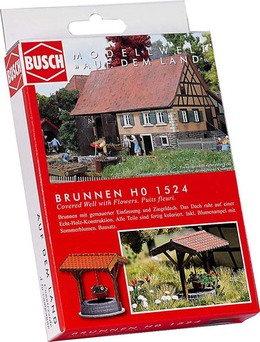 Busch 1524 Covered Well w/Hangng Pot HO Scale Scenery Kit