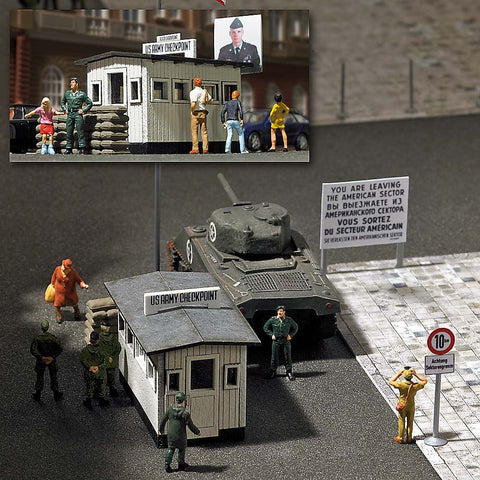 Busch 1490 Bordr Xng Checkpt Charlie HO Scale Scenery Kit