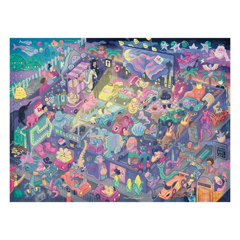 Night at the Movies: Movie Jigsaw Puzzle for Adults (1000 pieces) Filled with 101 Riddles to Solve