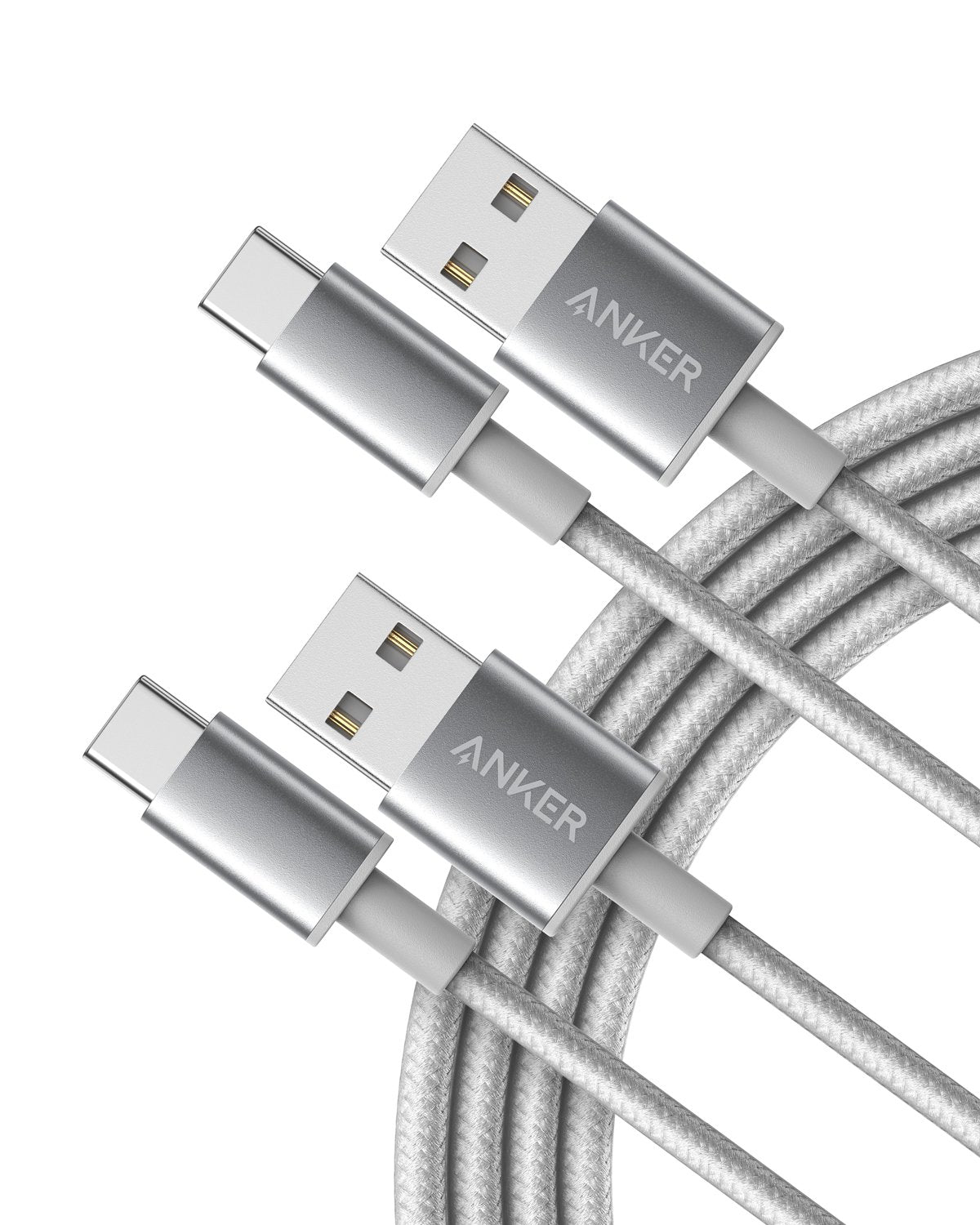 Anker USB C Cable, Anker 2-Pack, 6 ft Premium Nylon USB-A to USB-C Fast Charging USB Type C Cable, for Galaxy S10 / Note 8, LG V20 and More