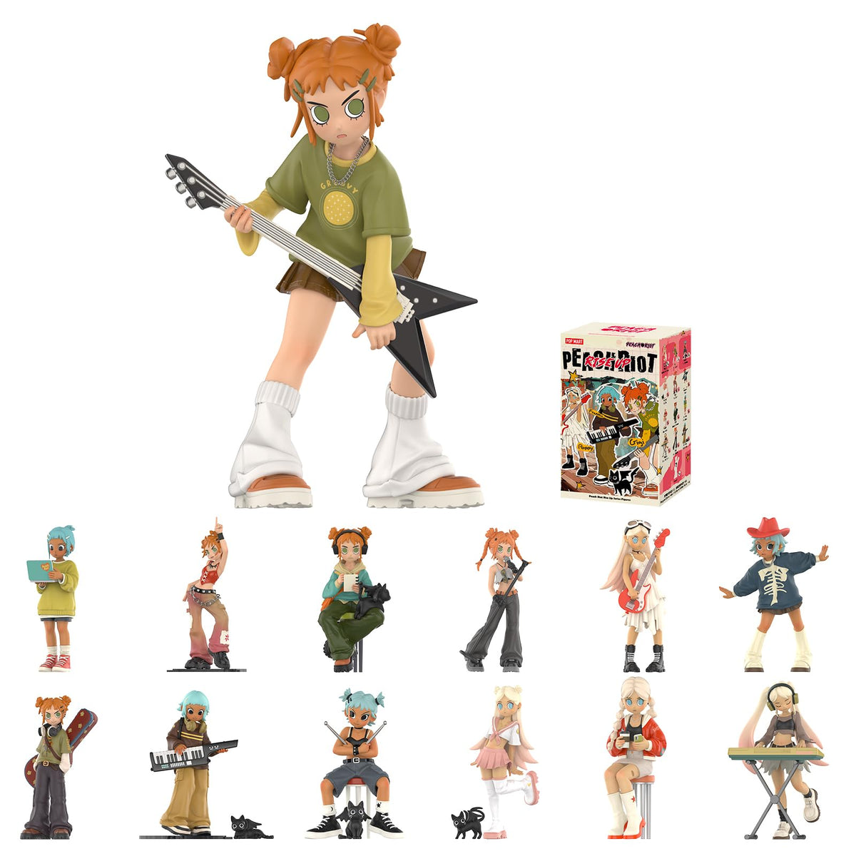 POP MART Peach Riot Rise Up Series Figures, Peach Riot Blind Box Figures, Random Design Action Figures Collectible Toys Home Decorations, Holiday Birthday Gifts for boys and girls, Single Box