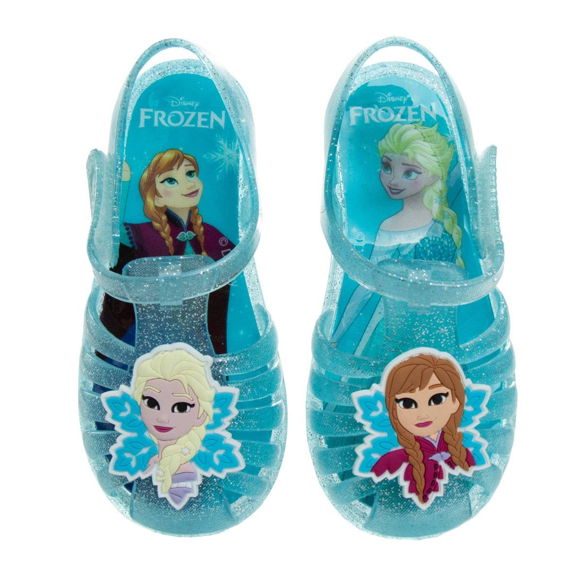Disney Girls Favorite Characters Jelly Sandals - Ballet Summer Slides Beach Water Slip On, Blue Aqua (10 Medium, Toddler)