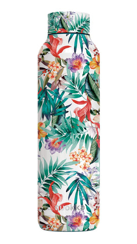 QUOKKA Solid Orchid Garden 630 ML Stainless Steel Bottle, Black, Single