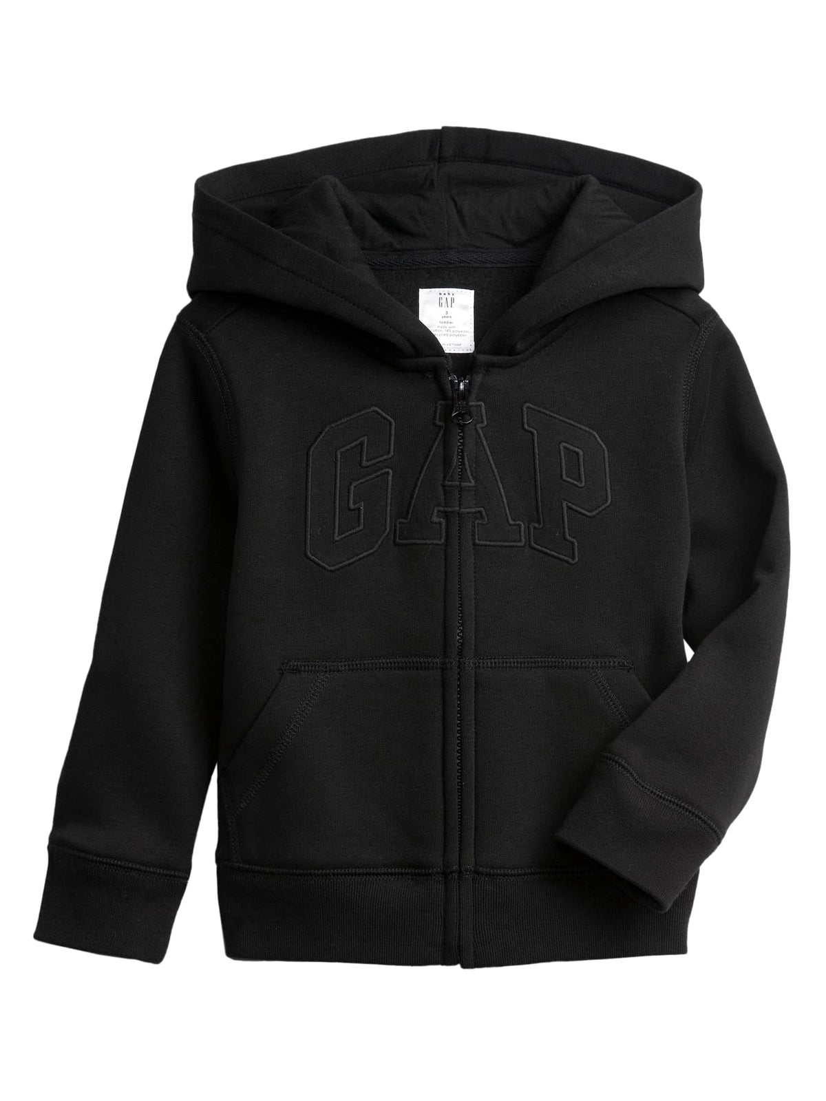 GAP baby boys Logo Zip Hoodie Hooded Sweatshirt, True Black V2 2, 5T US