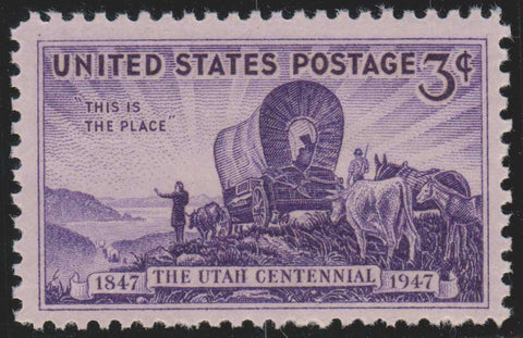 stamp 1947 3 Utah Centennial Commemorative Scott#950