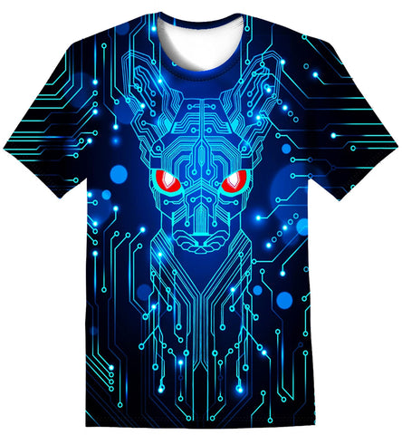 LAIDIPAS Boys Girls Teens Shirts 3D Colorful Graphic Funny Print Shirts for Youth Shirts Size 6-16 Years, Robot Dog, 14-16 YEARS