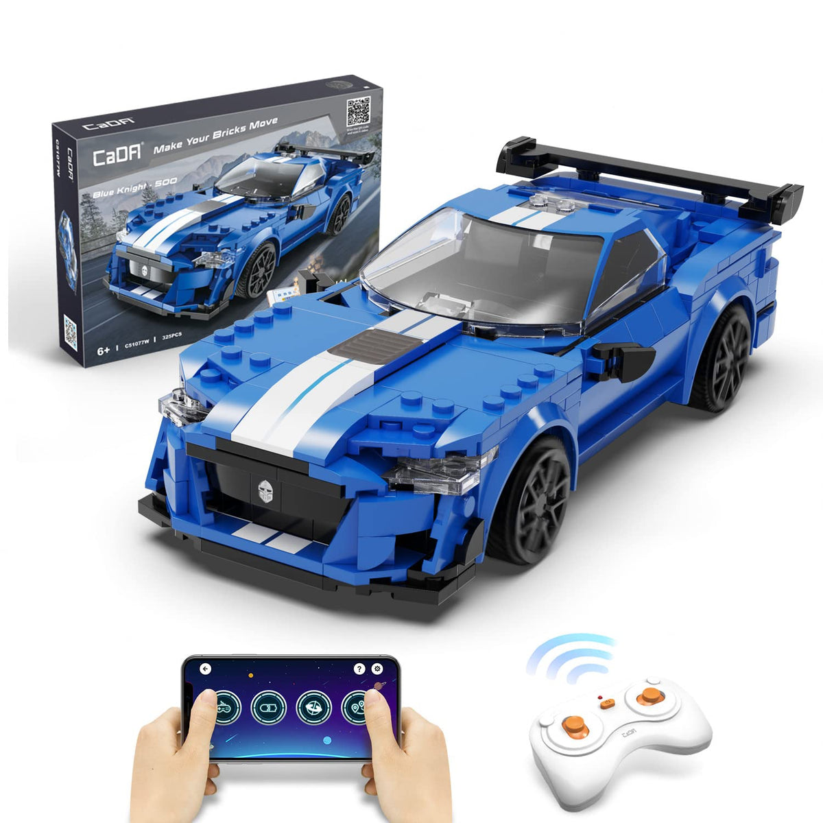CaDA Blocks Remote Controlled Blue Knight 500 Vehicle 325 Pieces