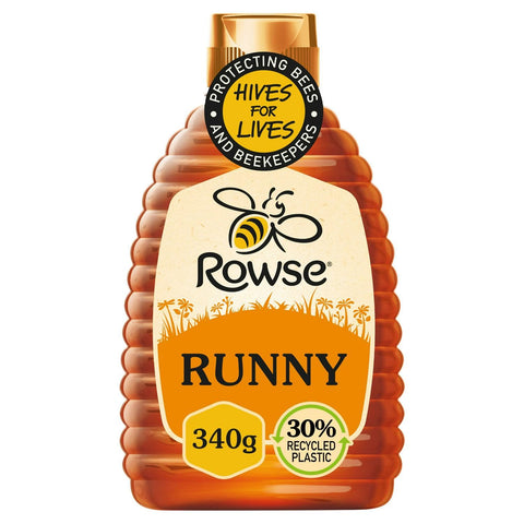 Rowse Honey, Runny Honey, Squeezy bottle, 100% pure & natural, 340g
