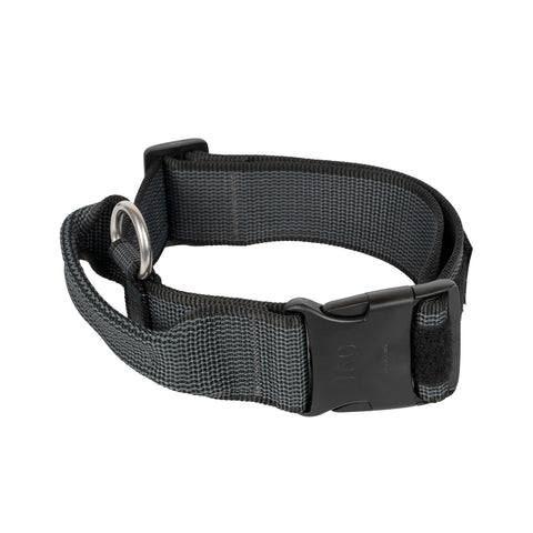 Color & Gray Collar with Handle, Safety Lock and Interchangeable Patch, 1.97 in (19.3-27.6 in), Black-Gray