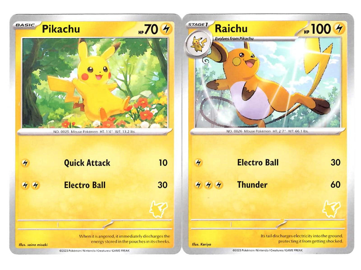 Raichu & Pikachu - My First Battle - Stamped Promo Pokemon Card Set - 2023