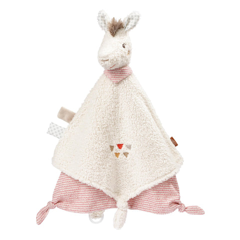 Fehn 058093 Llama Deluxe Cuddle Blanket - Soft Cuddle Blanket with Llama Head and Dummy Attachment - Invites Babies to Touch and Explore - For Babies from Newborns Upwards - Size: 34 cm