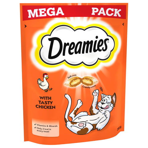 Dreamies Mega Pack Cat Treats, Tasty Snacks with Delicious Chicken, 6 Pouches of 200 g