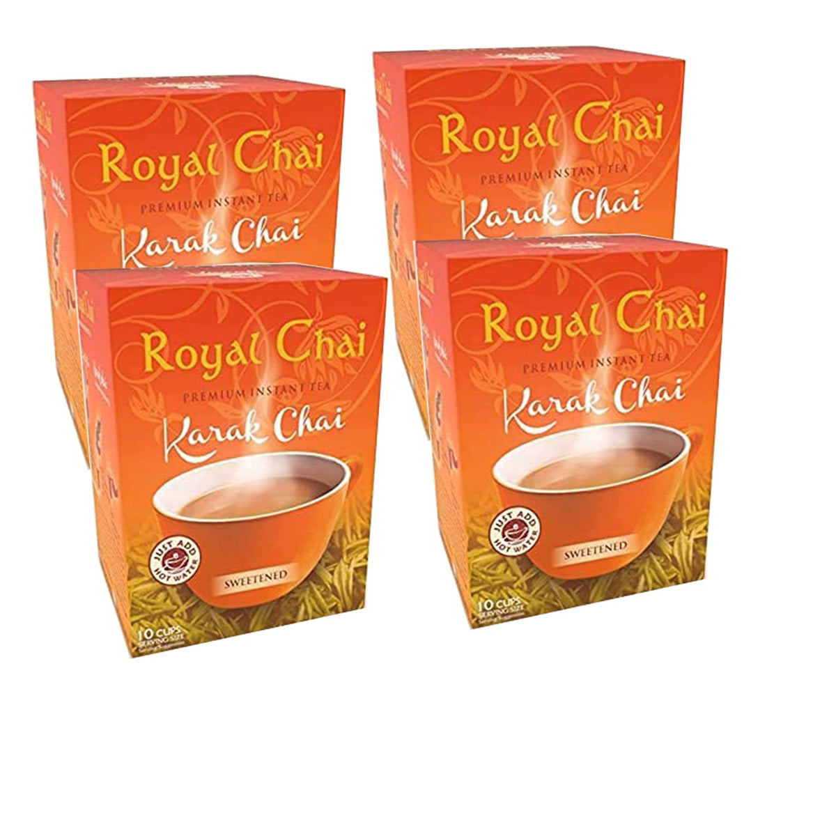 Royal Chai Karak Chai Sweetened 200g (Pack of 4) - Premium Instant Tea - Karak Tea - Natural - Instant Karak Indian Tea