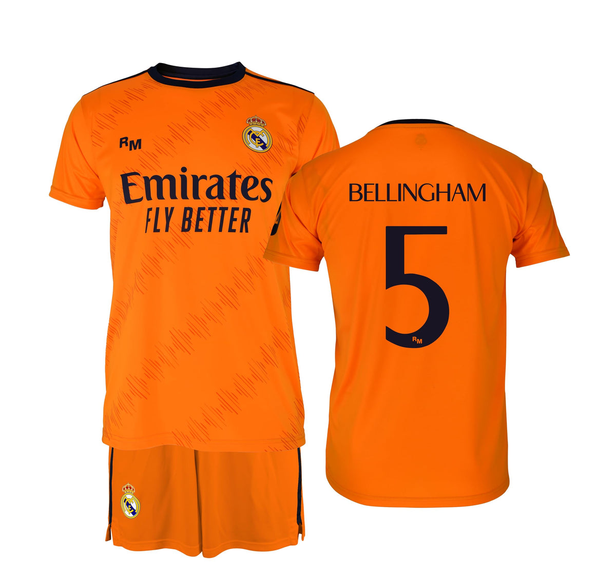 Real Madrid - 24/25 Season Away Shirt and Pants Set, Bellingham, Children 14 Years, Replica Officially Licensed, orange, 14 Years