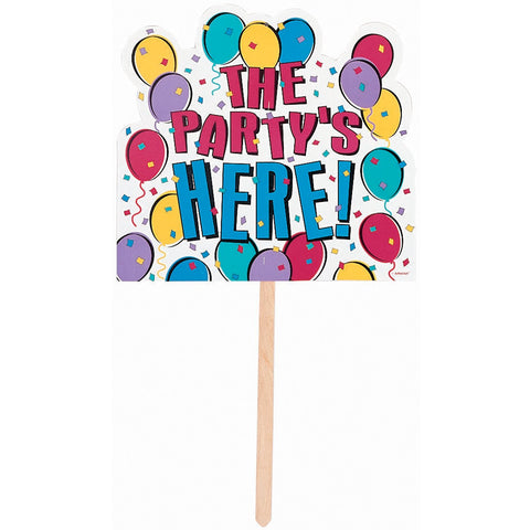 Amscan Mens The Party's Here Balloon Lawn Sign Black Medium