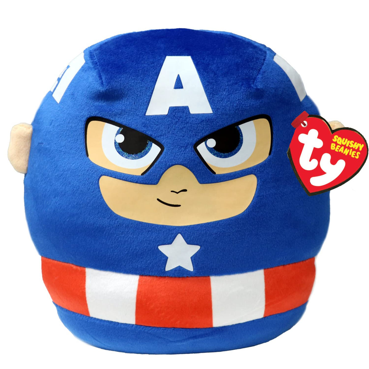TY Marvel Avengers Captain America Squish-A-Boo 14 Inches | Licensed Squishy Beanie Baby Soft Plush Marvel Toys | Collectible Cuddly Stuffed Teddy