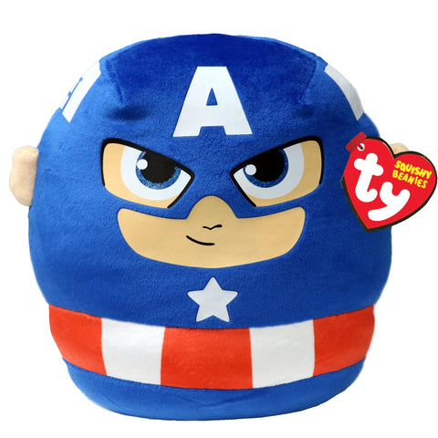 TY Marvel Avengers Captain America Squish-A-Boo 14 Inches | Licensed Squishy Beanie Baby Soft Plush Marvel Toys | Collectible Cuddly Stuffed Teddy