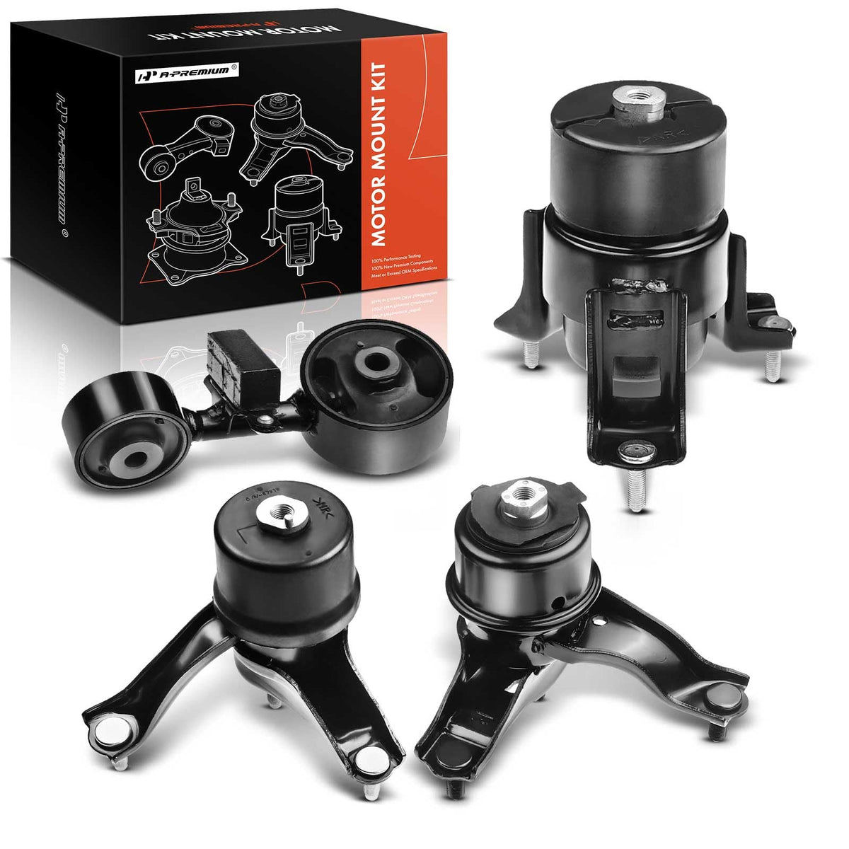 A-Premium Set of 4 Engine Motor Mount and Transmission Mount and Torque Strut Mount Kit Compatible with Toyota Camry 2002 2003 2004 2005 2006 L4 2.4L Sedan, Automatic Transmission