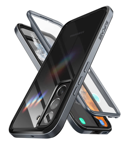 SUPCASE UB Edge Pro Series Case for Samsung Galaxy S22 5G (2022 Release), Slim Frame Clear Protective Case with Built-in Screen Protector (Black)
