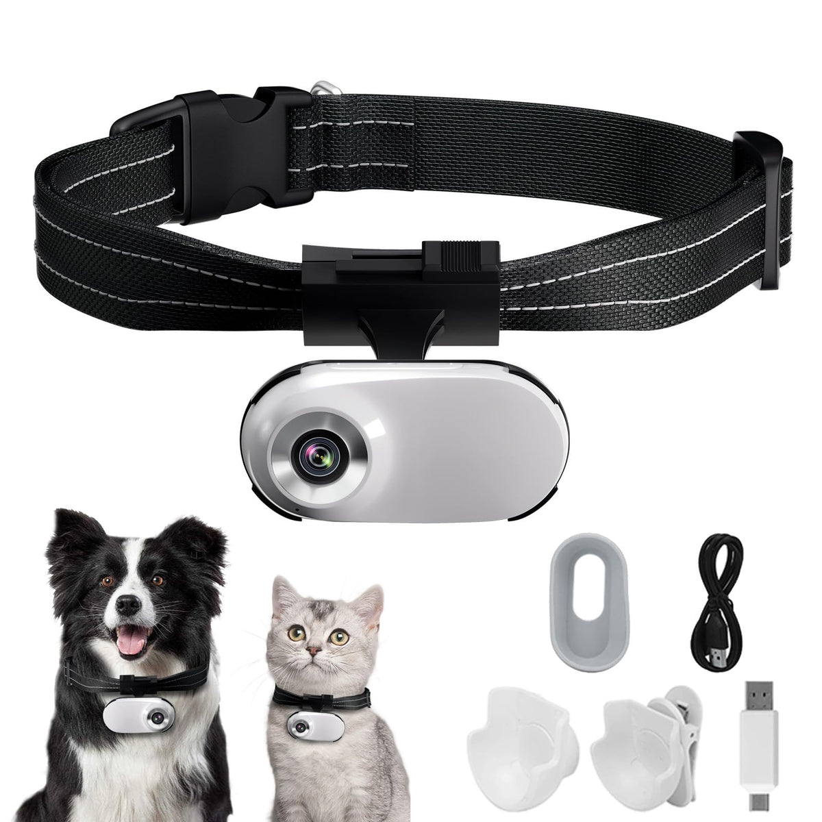 Updated Cat Collar Camera,Pet Sport Camera with Video Records,Wireless Mini Body Small Cam HD 1080P Security Cameras Wireless Outdoor/Inoor Puppy Supplies/Stuff Birthday Gift No WiFi Needed
