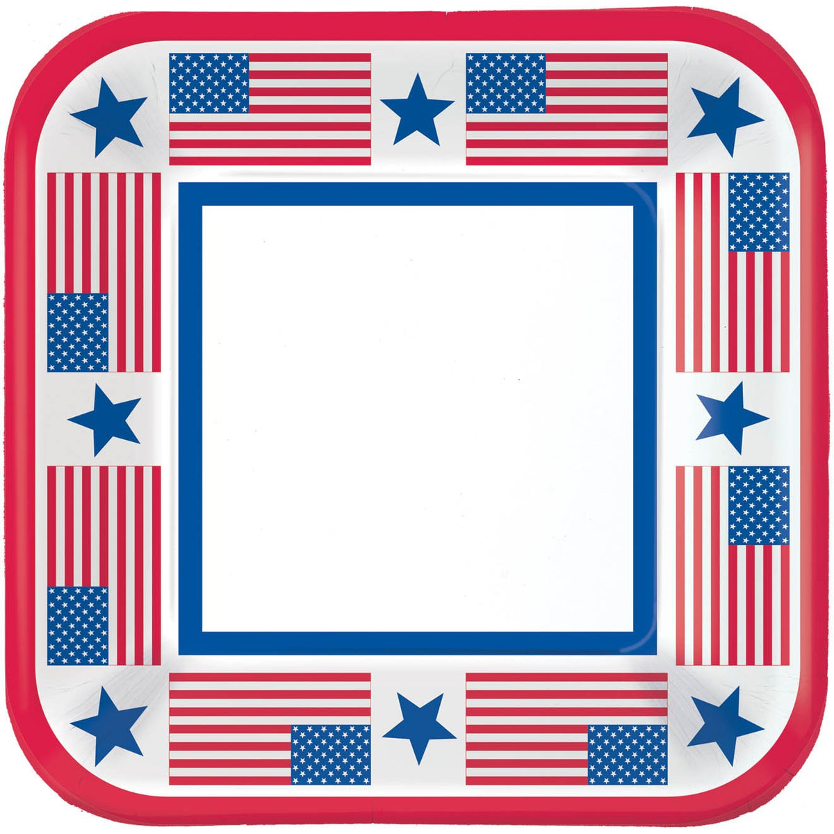 Amscan Patriotic Party Plates 4th of July Celebration Disposable Tableware, Multicolor, 9"