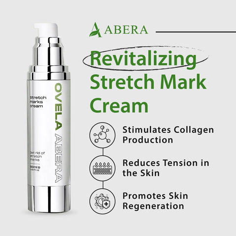 Abera Ovela Maternity Stretch Mark Cream for Pregnancy and Weight Fluctuations, Stretch Mark Treatment Pregnancy Must Haves, Deep Stretch Mark Removal, All Skin Types, 1.69 fl oz