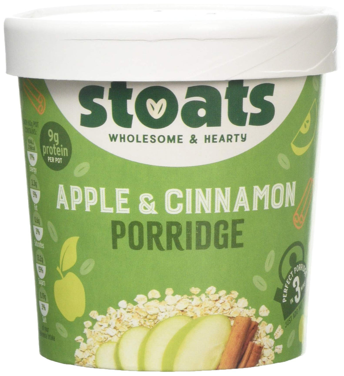 Stoats Apple and Cinnamon Porridge Pot 60 g (Pack of 16)