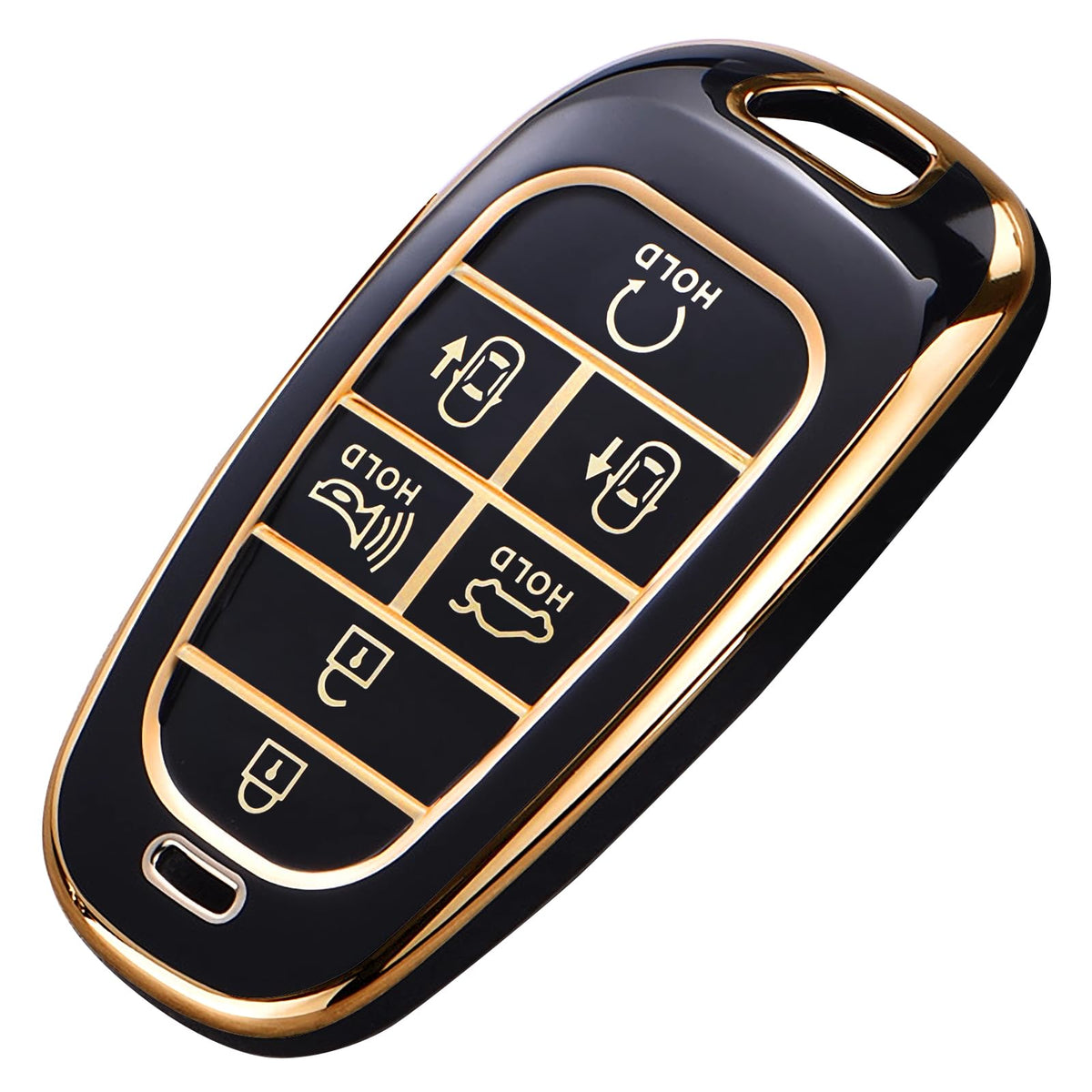 for Hyundai Key Fob Cover, Premium TPU Key Case Shell for 2024 2023 2022 Hyundai Sonata, Santa Fe, Nexo, Tucson, Palisade, Remote Smart Car Key Fob Protector?7 Buttons Black?