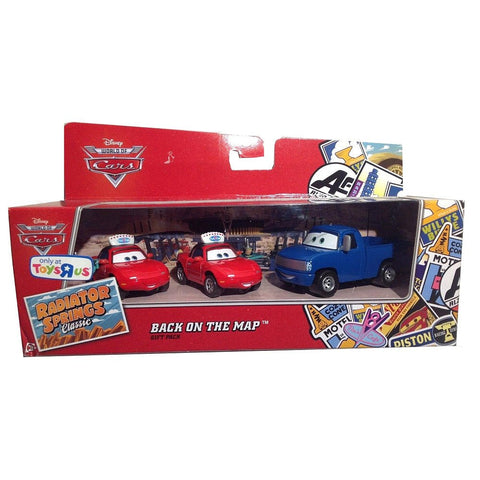 Disney / Pixar CARS Movie Exclusive Radiator Springs 1:55 Die Cast Cars 3-Car World of Cars Gift Pack Back on the Map Waitress Mia, Waitress Tia & Hank Hallsum